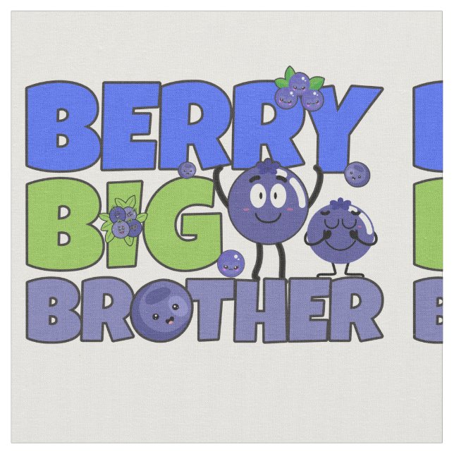 Berry Big Brother - Syskon Blueberry Pun Tyg (Närbild)