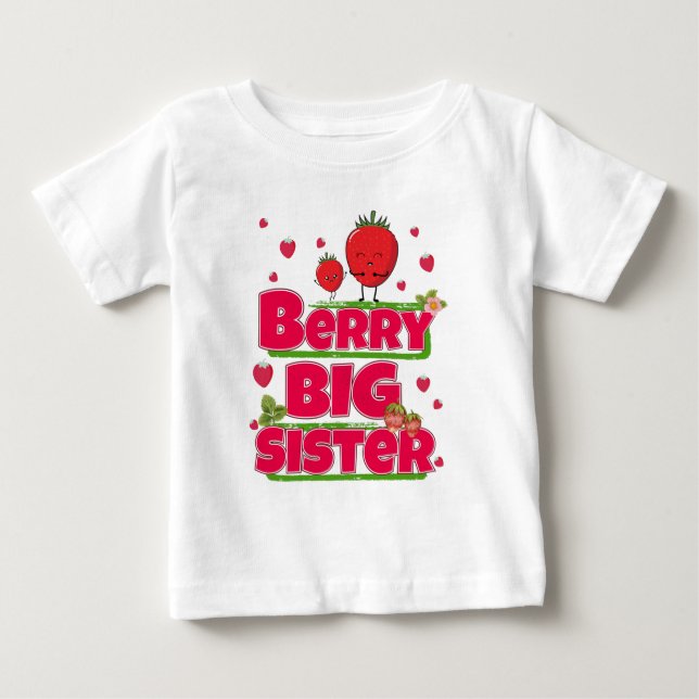 Berry Big Sister - Cute Strawberry Pun T Shirt (Framsida)