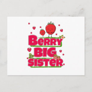 Berry Big Sister - Cute Strawberry Pun Vykort