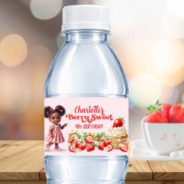 Berry Birthday -  Afro Baby Berry Sweet Vattenflaskor Etikett