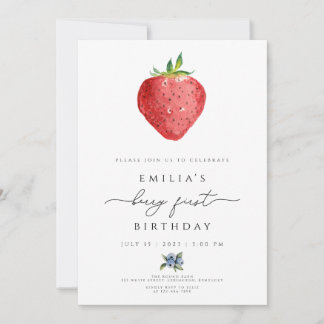 Berry Birthday bjudande, Berry Första födelsedag Inbjudningar