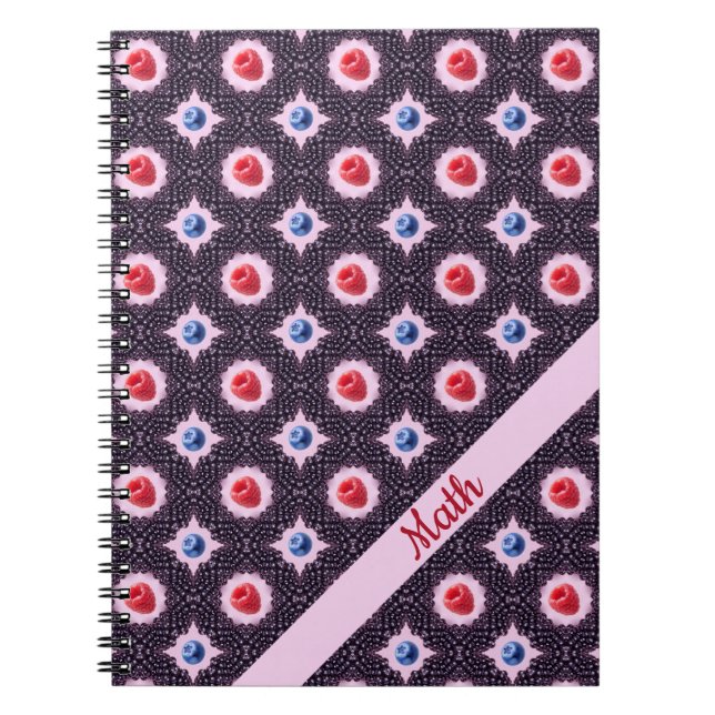 Berry Bliss Mönster med eget namn Spiral Anteckningsbok (Framsidan)