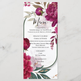 Berry Bloom Garden Floral Glam Wedding  Meny