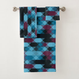 berry blue and ebony geometric