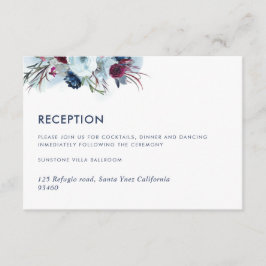 Berry Blue och Burgundy Wedding Reception /Details Tilläggskort
