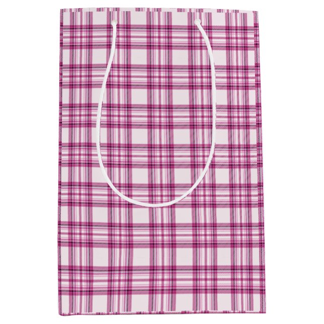 Berry Blush Plaid Medium Gift Bag (Framsidan)