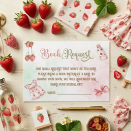 Berry Boho Girl Baby Shower Bokar för Baby Tilläggskort