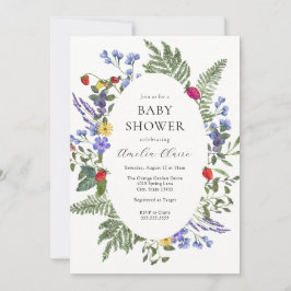 Berry Boho WildblomBaby Shower Inbjudningar