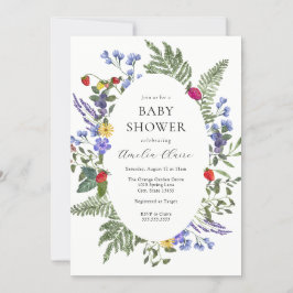 Berry Boho WildblomBaby Shower Inbjudningar