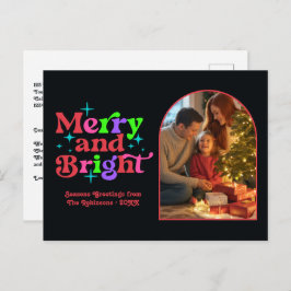 Berry Bright Merry och Bright Retro jul Helg Vykort