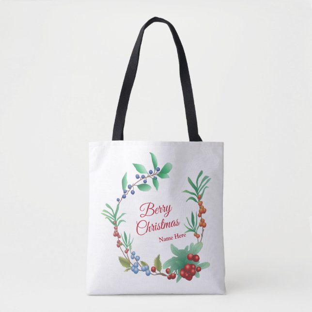 Berry Christmas Wreath Tygkasse (Framsida)