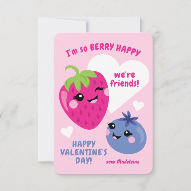 Berry Classroom Valentine Cards för barn Tack Kort (Framsida)