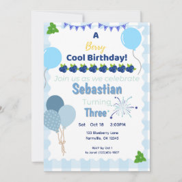 Berry Coola Birthday - Blueberry Birthday bjudande Inbjudningar