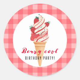 Berry Coola Birthday Classic Round Sticker Runt Klistermärke