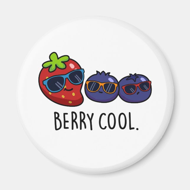 Berry Coola Funny Strawberry Blueberry Pun Magnet (Framsidan)