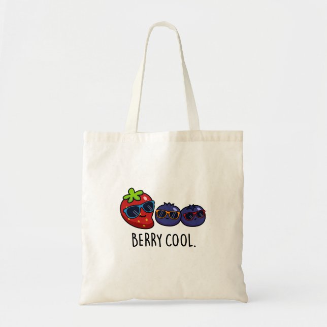 Berry Coola Funny Strawberry Blueberry Pun Tygkasse (Framsidan)