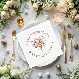 Berry Coola Grattis på födelsedagen Ice Cream Part Pappersservett