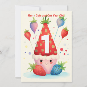Berry Cute 1:a årsdagen födelsedagskort Julkort