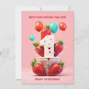 Berry Cute 1:a årsdagen födelsedagskort Julkort