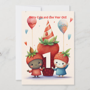 Berry Cute 1:a årsdagen födelsedagskort Julkort