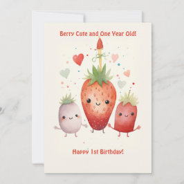 Berry Cute 1:a årsdagen födelsedagskort Julkort