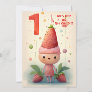 Berry Cute 1:a årsdagen födelsedagskort Julkort