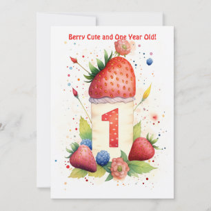 Berry Cute 1:a årsdagen födelsedagskort Julkort