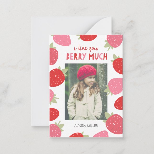Berry Cute Classroom Valentine Anteckningskort (Framsida)