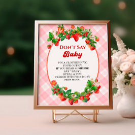 Berry Cute Rosa Gingham Dont Säg Baby Game Poster