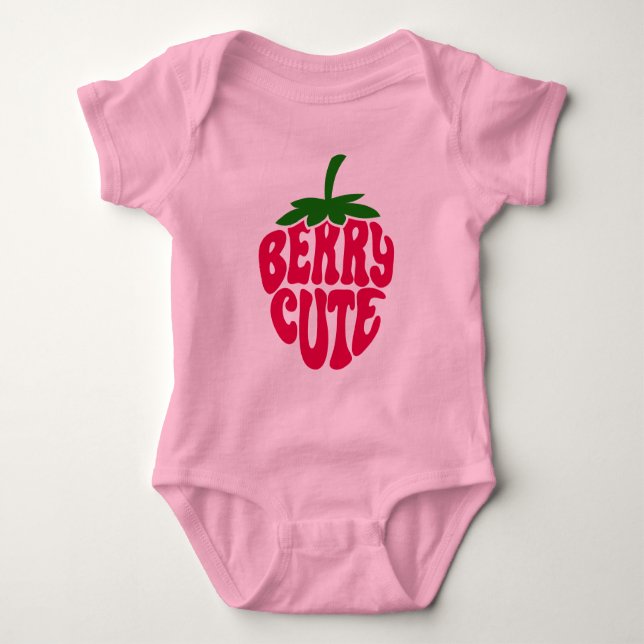 Berry Cute Strawberry Girl Power Retro Stil T Shirt (Framsida)