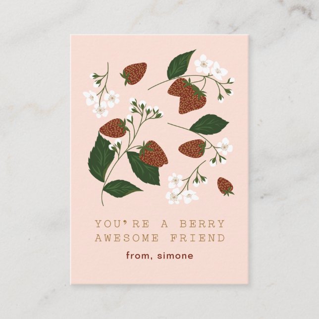 Berry Fantastisk Strawberry Class Valentine Card Tilläggskort (Framsida)