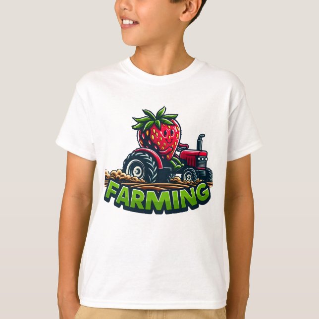 Berry Fast Farming Funny Tractor T Shirt (Framsida)
