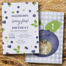 Berry First 1:a födelsedag blåbärsfoto