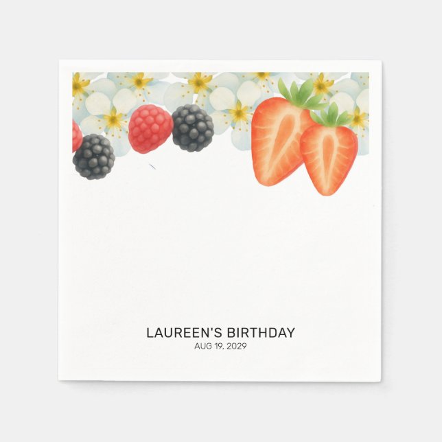 Berry First 1-årsdag  Pappersservett (Framsidan)