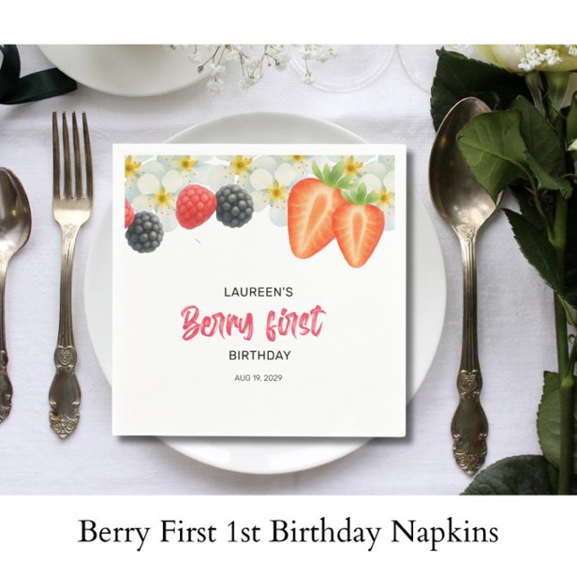 Berry First 1-årsdag  Pappersservett (Skapare uppladdad)