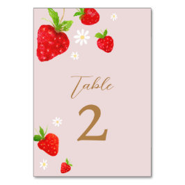 Berry First 1st Strawberry Birthday Bordsnummer