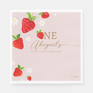 Berry First 1st Strawberry Birthday Pappersservett