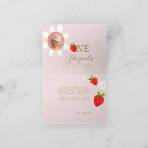 Berry First 1st Strawberry Birthday Photo Tack Kort