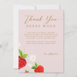Berry First 1st Strawberry Birthday Photo Tack Kort