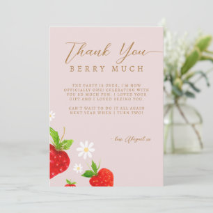Berry First 1st Strawberry Birthday Tack Kort