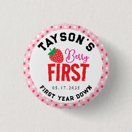 Berry First Birthday 1 Birthday jordgubbe Knapp