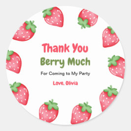 Berry First Birthday 1 Birthday Tack Runt Klistermärke