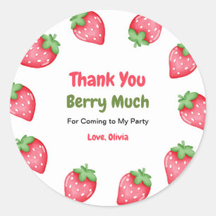 Berry First Birthday 1 Birthday Tack Runt Klistermärke