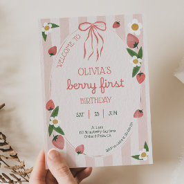  Berry First Birthday 1st Birthday Invitation Inbjudningar