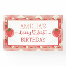 Berry First Birthday Banner