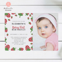 Berry First Birthday Cute Strawberry Photo
