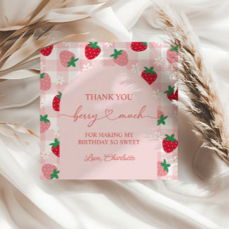 Berry First Birthday Favors Jordberry Party Gåvor Etiketter
