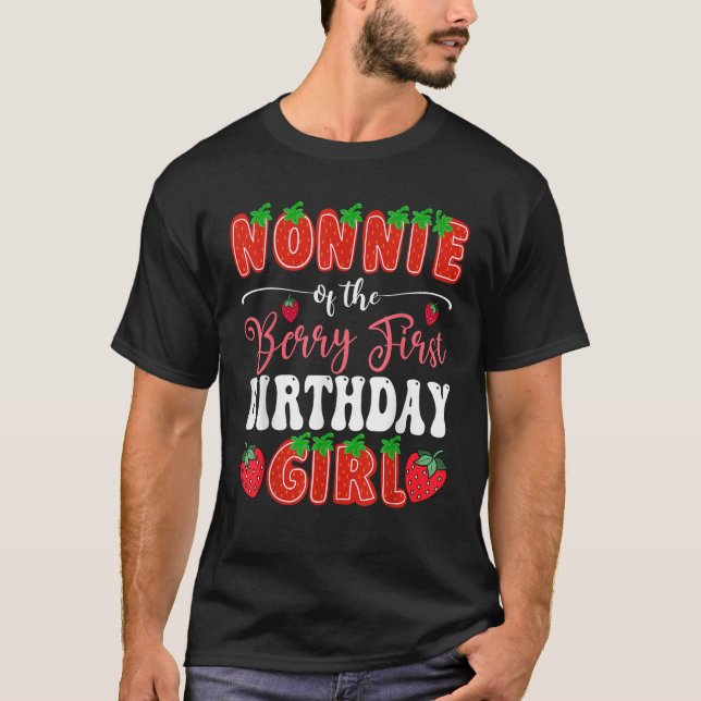 Berry First Birthday Girl 1st Bday Straw T Shirt (Framsida)
