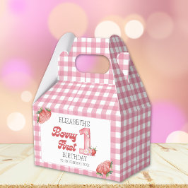 "Berry First Birthday Girl strawberry Decoration Presentaskar
