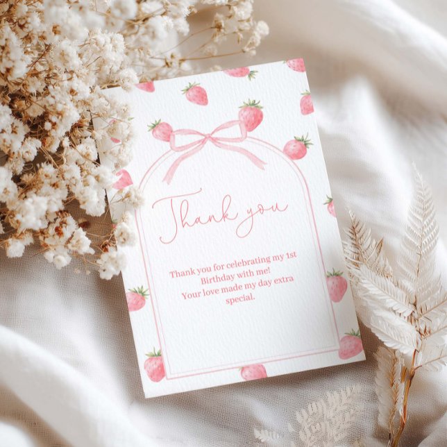 Berry First Birthday Girl Tack Kort (Skapare uppladdad)